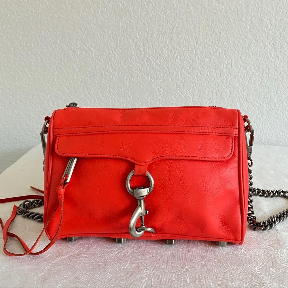 Rebecca Minkoff coral red mini MAC crossbody bag